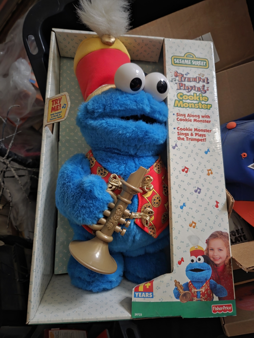 Fisher-Price Sesame Street Cookie Monster Trumpet Toy - Blue